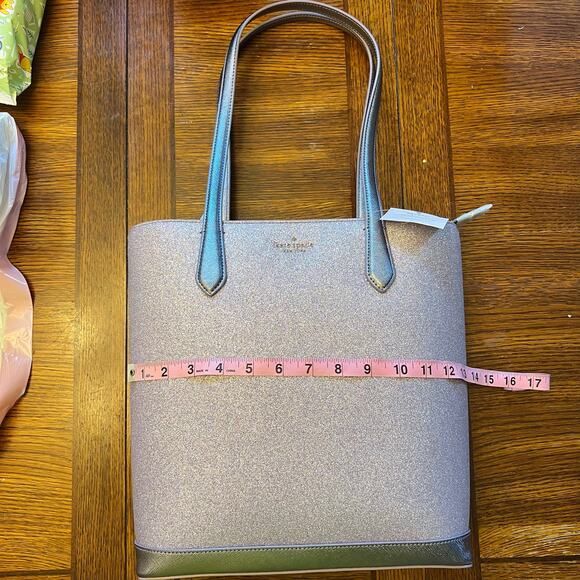 NWT Kate Spade Tinsel Lilac Frost Glitter Tote Bag - Picture 13 of 16